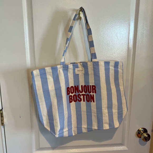 Sezane Handbags - Sézane "Bonjour Boston" NEW striped canvas tote from the Boston store